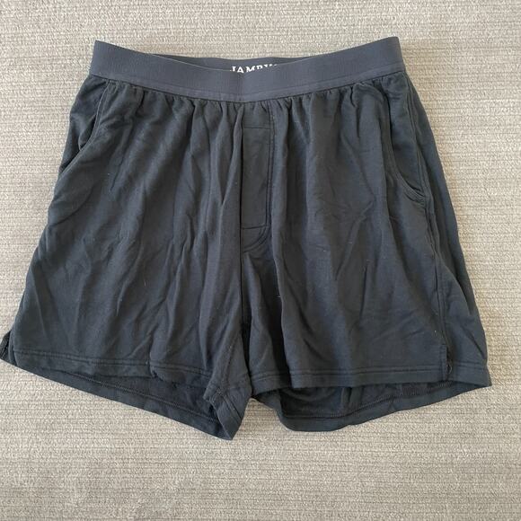 Jambys Shorts Boxers With Pockets in Black Mens L Modal Lined Casual Lounge - Picture 1 of 6